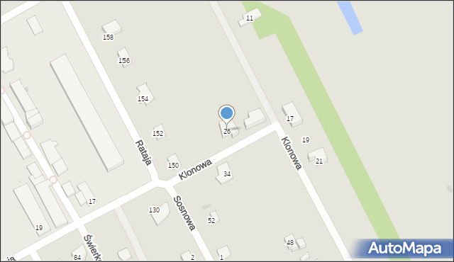 Garwolin, Klonowa, 26, mapa Garwolin