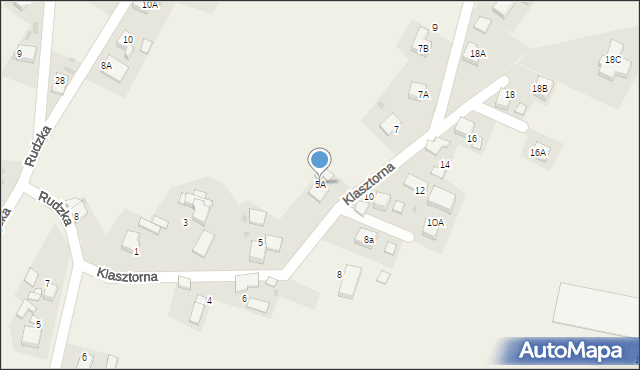 Gaszowice, Klasztorna, 5A, mapa Gaszowice