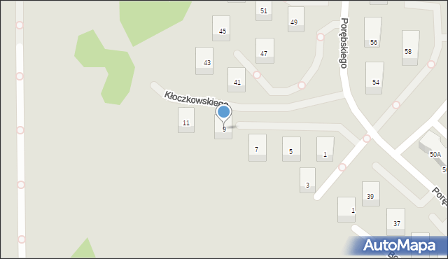 Gdańsk, Kłoczkowskiego Wacława, 9, mapa Gdańska