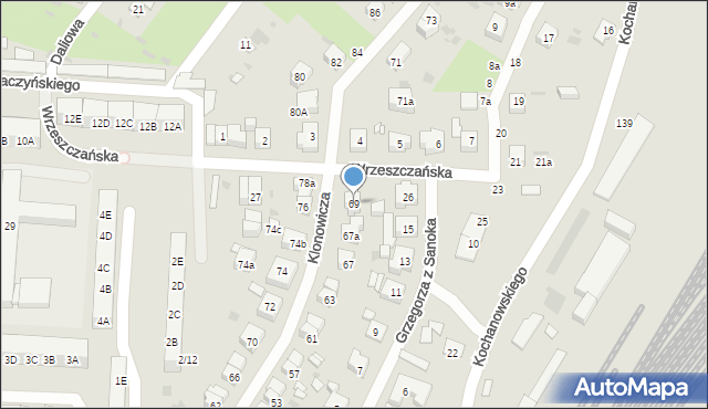 Gdańsk, Klonowicza Sebastiana, 69, mapa Gdańska