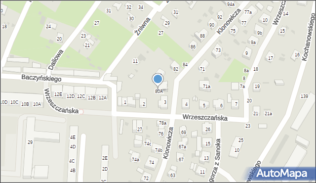 Gdańsk, Klonowicza Sebastiana, 80A, mapa Gdańska