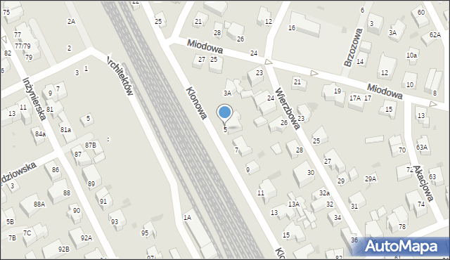 Gdynia, Klonowa, 5, mapa Gdyni