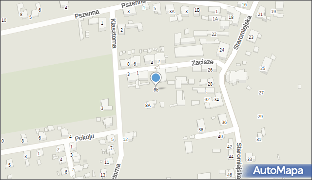 Gliwice, Klasztorna, 6b, mapa Gliwic