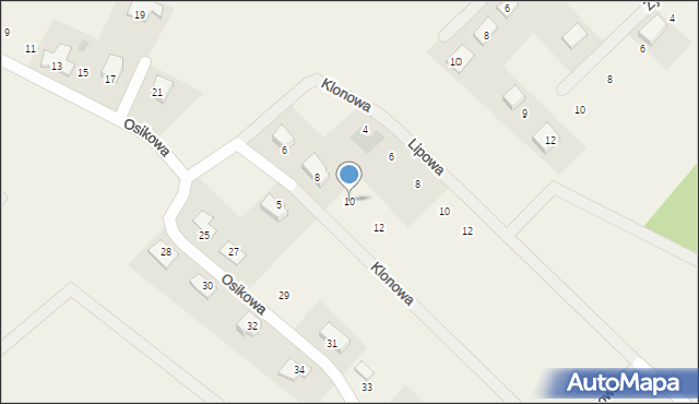 Głogowo, Klonowa, 10, mapa Głogowo