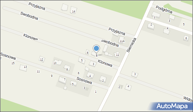 Głuchowo, Klonowa, 4, mapa Głuchowo