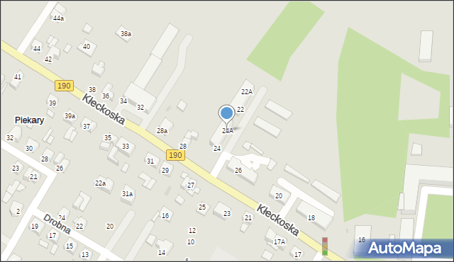 Gniezno, Kłeckoska, 24A, mapa Gniezna