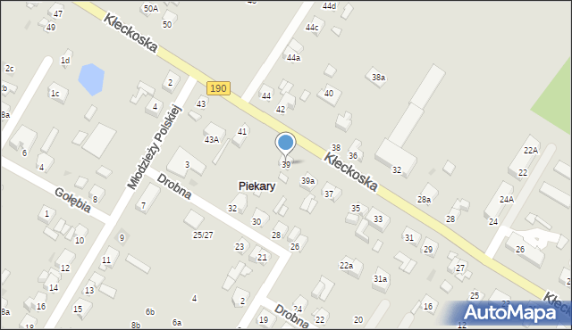 Gniezno, Kłeckoska, 39, mapa Gniezna