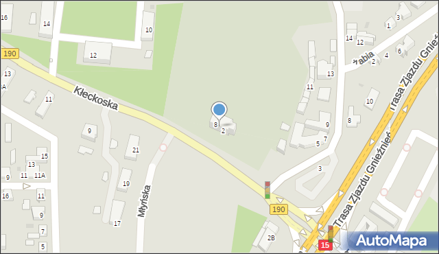 Gniezno, Kłeckoska, 6, mapa Gniezna