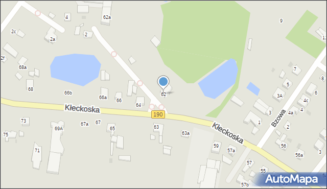 Gniezno, Kłeckoska, 62, mapa Gniezna