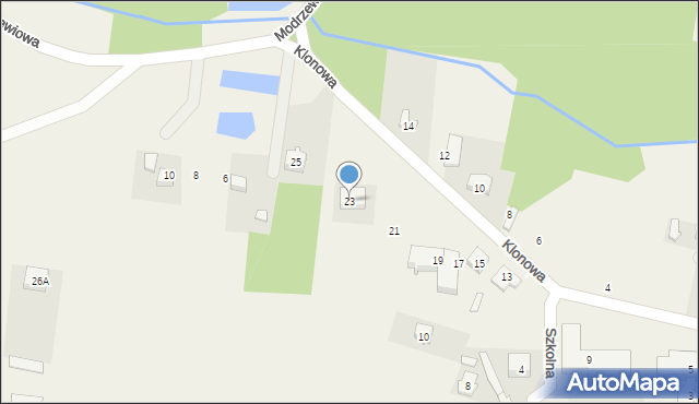 Godzianów, Klonowa, 23, mapa Godzianów
