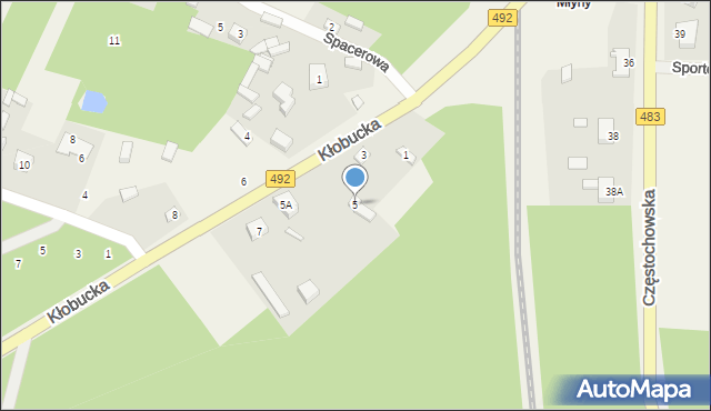 Gojsc, Kłobucka, 5, mapa Gojsc