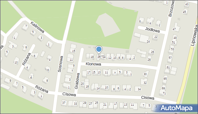 Golub-Dobrzyń, Klonowa, 16, mapa Golub-Dobrzyń