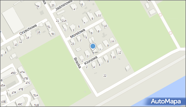 Gorzów Wielkopolski, Klonowa, 5, mapa Gorzów Wielkopolski