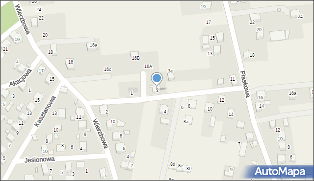 Gorzyce, Klonowa, 3, mapa Gorzyce