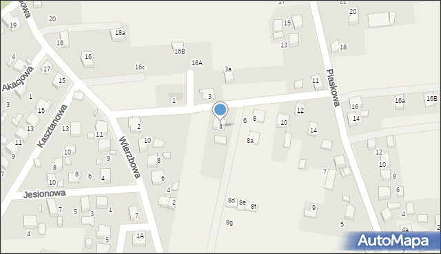 Gorzyce, Klonowa, 4, mapa Gorzyce