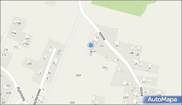 Gostyń, Kłosa Franciszka, 25, mapa Gostyń