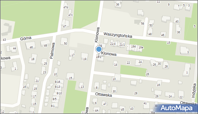 Grabówka, Klonowa, 18/1, mapa Grabówka