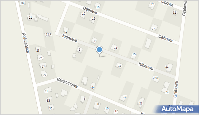 Granowo, Klonowa, 10, mapa Granowo