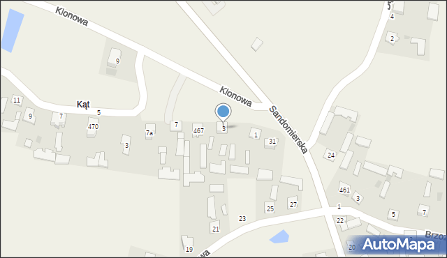 Grębów, Klonowa, 3, mapa Grębów