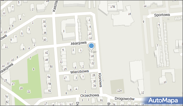 Grójec, Klonowa, 16, mapa Grójec