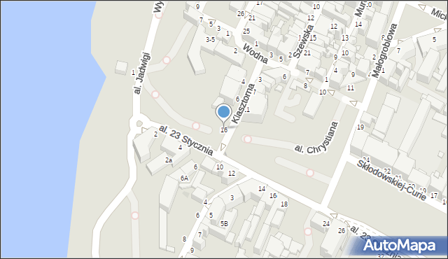 Grudziądz, Klasztorna, 16, mapa Grudziądza