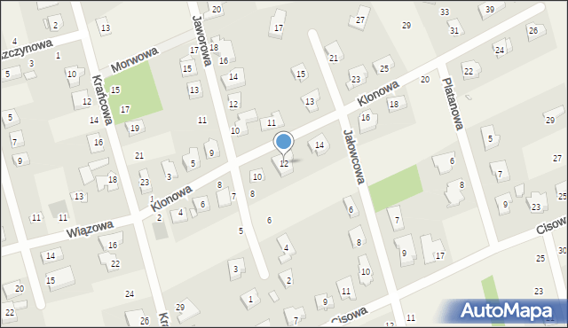 Gruszczyn, Klonowa, 12, mapa Gruszczyn