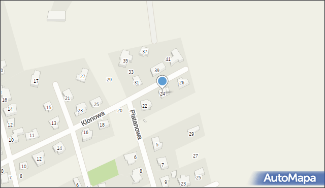 Gruszczyn, Klonowa, 24, mapa Gruszczyn