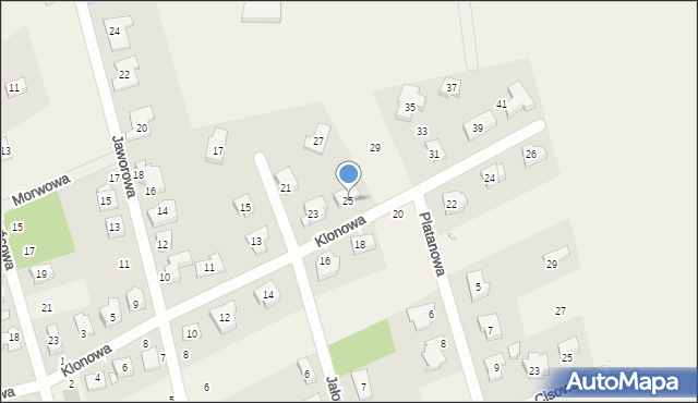 Gruszczyn, Klonowa, 25, mapa Gruszczyn