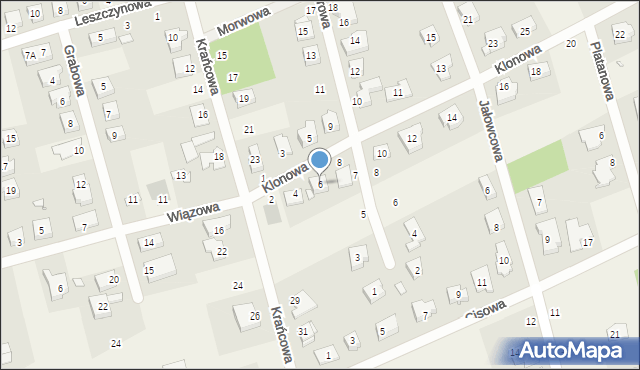 Gruszczyn, Klonowa, 6, mapa Gruszczyn