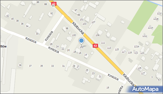 Gruszewnia, Kłobucka, 102, mapa Gruszewnia