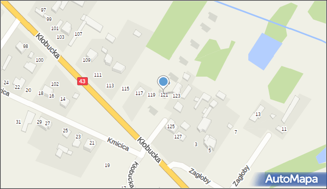 Gruszewnia, Kłobucka, 121, mapa Gruszewnia