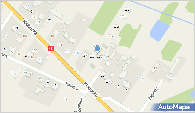 Gruszewnia, Kłobucka, 121a, mapa Gruszewnia