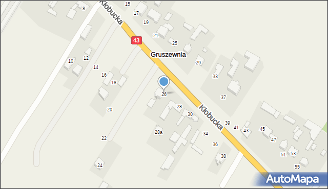 Gruszewnia, Kłobucka, 26, mapa Gruszewnia