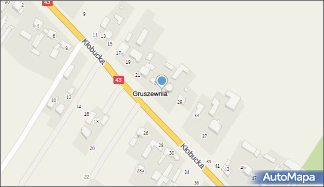 Gruszewnia, Kłobucka, 27, mapa Gruszewnia