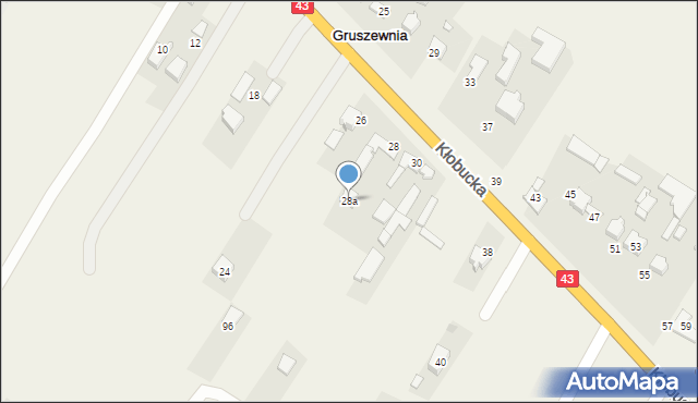 Gruszewnia, Kłobucka, 28a, mapa Gruszewnia