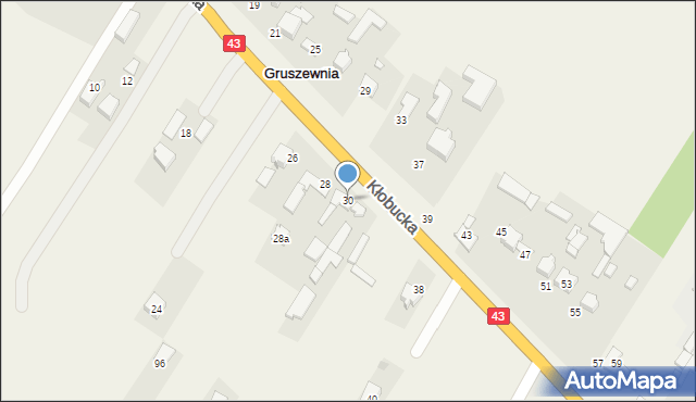 Gruszewnia, Kłobucka, 30, mapa Gruszewnia