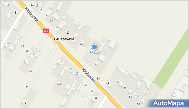 Gruszewnia, Kłobucka, 35, mapa Gruszewnia