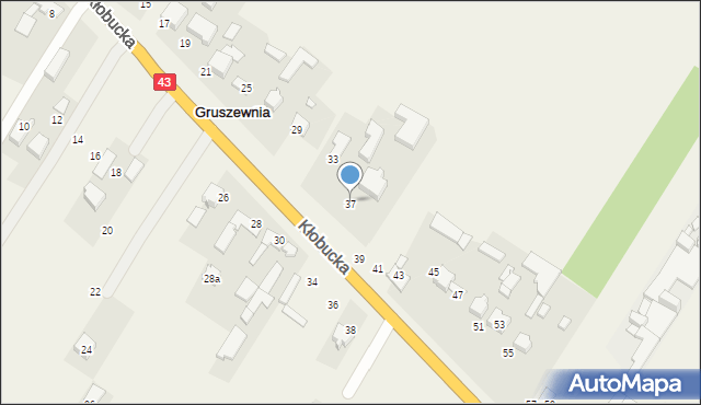 Gruszewnia, Kłobucka, 37, mapa Gruszewnia