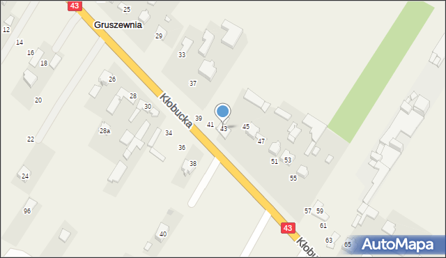 Gruszewnia, Kłobucka, 43, mapa Gruszewnia