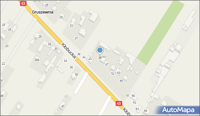 Gruszewnia, Kłobucka, 45, mapa Gruszewnia