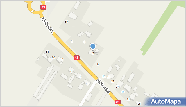 Gruszewnia, Kłobucka, 5, mapa Gruszewnia