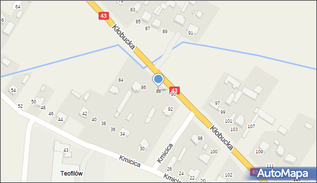 Gruszewnia, Kłobucka, 88, mapa Gruszewnia