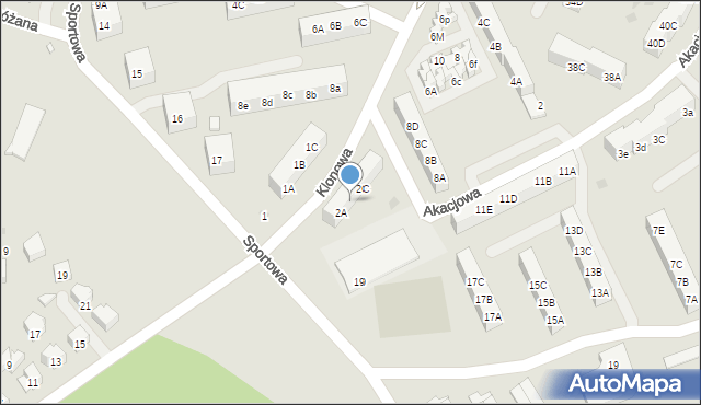 Gryfice, Klonowa, 2B, mapa Gryfice