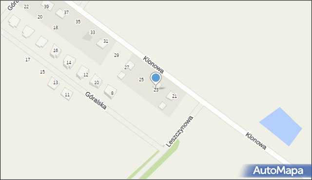 Grzędzice, Klonowa, 23, mapa Grzędzice