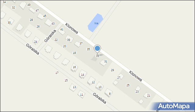 Grzędzice, Klonowa, 33, mapa Grzędzice