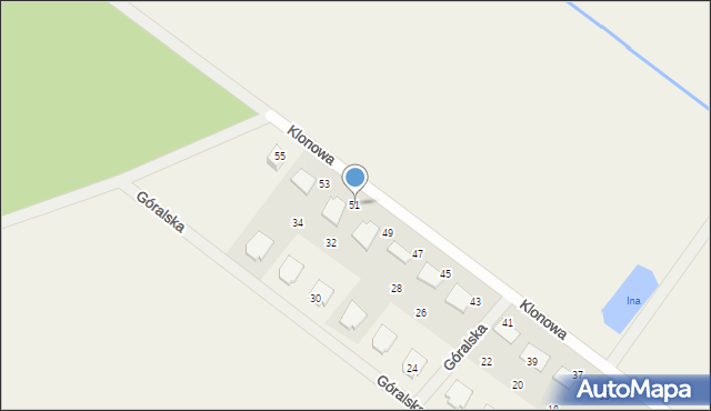 Grzędzice, Klonowa, 51, mapa Grzędzice