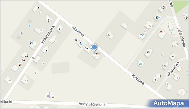 Grzędzice, Klonowa, 5b, mapa Grzędzice