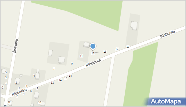Hutka, Kłobucka, 13, mapa Hutka
