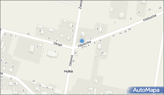 Hutka, Kłobucka, 2, mapa Hutka