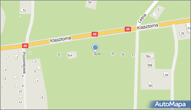 Inowłódz, Klasztorna, 53, mapa Inowłódz